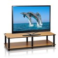 Furinno Furinno Just No Tools Wide TV Stand; Light Cherry with Black Tube - 10.9 x 41.3 x 15.6 in. 11175LC(BK)/BK